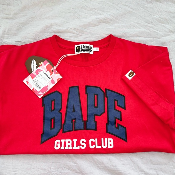 Bape Tops - A Bathing Ape BAPE Red Girls Club Tee XS